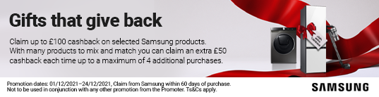 Samsung - The Greatest Ever Cashback on selected MDA and SDA products - 01.12.2021