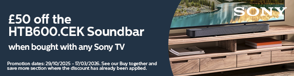 Sony - ?50 Off the HTB600.CEK Soundbar When Bought With Any Sony TV - 17.03.2026