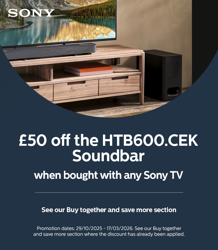 Sony - �50 Off the HTB600.CEK Soundbar When Bought With Any Sony TV - 17.03.2026