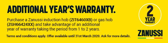 Zanussi Additional Warranty Ends 31.03.2020