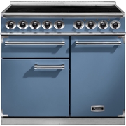 Falcon 1000 Deluxe Induction China Blue Brushed Chrome 100cm Induction Range Cooker, A Rated