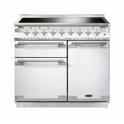 Rangemaster ELS100EIWH 100cm Induction Range Cooker Elise White / Brushed Nickel, A Rated