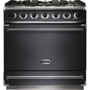 Falcon 900S Slate Brushed Chrome 90cm Dual Fuel Range Cooker, Grey, A Rated
