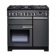 Rangemaster PDL90DFFSL/C 90cm Dual Fuel Range Cooker Professional Deluxe Slate / Chrome, A Rated