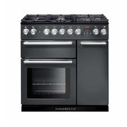 Rangemaster NEX90DFFSL/C 90cm Dual Fuel Range Cooker Nexus Slate / Chrome, A Rated