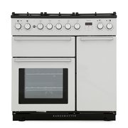 Rangemaster NEX90DFFWH/C 90cm Dual Fuel Range Cooker Nexus White / Chrome, A Rated