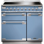 Rangemaster ELS90EICA 90cm Induction Range Cooker Elise China Blue / Brushed Nickel, A Rated