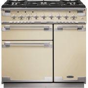 Rangemaster ELS90DFFCR 90cm Dual Fuel Range Cooker Elise Cream / Brushed Nickel, A Rated