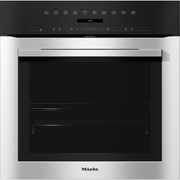 Miele ContourLine H7164BP CleanSteel Built-In Electric Single Oven with Pyrolytic Cleaning, Stainless Steel, A+ Rated