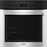 Miele ContourLine H7364BP CleanSteel Built-In Electric Single Oven with Pyrolytic Cleaning, Stainless Steel, A+ Rated