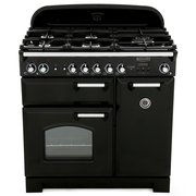 Rangemaster CLA90DFFBL/C 90cm Dual Fuel Range Cooker Classic Black / Chrome, A Rated