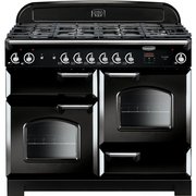 Rangemaster CLA110NGFBL/C 110cm Gas Range Cooker Classic Black / Chrome, A+ Rated