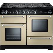 Rangemaster KCH110NGFCR/C 110cm Gas Range Cooker Kitchener Cream / Chrome, A+ Rated