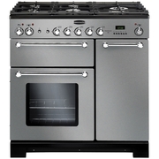 Rangemaster KCH90NGFSS/C 90cm Gas Range Cooker Kitchener Stainless Steel / Chrome, A+ Rated