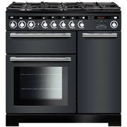 Rangemaster EDL90DFFSL/C 90cm Dual Fuel Range Cooker Encore Deluxe Slate / Chrome, A Rated