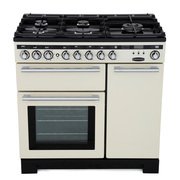 Rangemaster EDL90DFFIV/C 90cm Dual Fuel Range Cooker Encore Deluxe Ivory / Chrome, A Rated