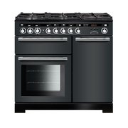 Rangemaster EDL100DFFSL/C 100cm Dual Fuel Range Cooker Encore Deluxe Slate / Chrome, A Rated