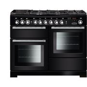 Rangemaster EDL110DFFBL/C 110cm Dual Fuel Range Cooker Encore Deluxe Black / Chrome, A Rated