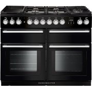 Rangemaster NEXSE110DFFBL/C 110cm Dual Fuel Range Cooker Nexus SE Black / Chrome, A Rated