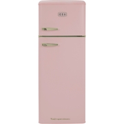 CDA Betty Tea Rose Retro Static Fridge Freezer, 80/20, Pink, D Rated