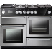 Rangemaster NEX110SODFFSS/C 110cm Dual Fuel Range Cooker Nexus Steam Stainless Steel / Chrome, A Rated