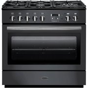 Rangemaster PROP90FXDFFSL/C 90cm Dual Fuel Range Cooker Professional Plus FX Slate / Chrome, A Rated