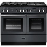 Rangemaster PROPL100FXDFFSL/C 100cm Dual Fuel Range Cooker Professional Plus FX Slate / Chrome, A Rated