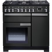Rangemaster PDL90DFFCB/C 90cm Dual Fuel Range Cooker Professional Deluxe Charcoal Black / Chrome, A Rated