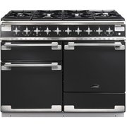 Rangemaster ELS110DFFCB 110cm Dual Fuel Range Cooker Elise Charcoal Black / Brushed Nickel, A Rated