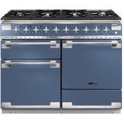 Rangemaster ELS110DFFSB 110cm Dual Fuel Range Cooker Elise Stone Blue / Brushed Nickel, A Rated