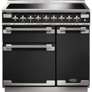 Rangemaster ELS90EICB 90cm Induction Range Cooker Elise Charcoal Black / Brushed Nickel, A Rated