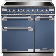 Rangemaster ELS90EISB 90cm Induction Range Cooker Elise Stone Blue / Brushed Nickel, A Rated