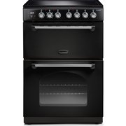 Rangemaster Classic CLA60ECBL/C Ceramic Electric Cooker with Double Oven Black / Chrome, A Rated