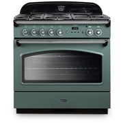 Rangemaster CLAS90FXDFFMG/C 90cm Dual Fuel Range Cooker Classic FX Mineral Green / Chrome, A Rated