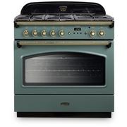 Rangemaster CLAS90FXDFFMG/B 90cm Dual Fuel Range Cooker Classic FX Mineral Green / Brass, A Rated