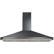 Rangemaster RCLAHDC110SL/B 110cm Chimney Cooker Hood Classic Slate / Brass Rail