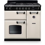 Rangemaster CL90DFPPCR/CM1 90cm Dual Fuel Range Cooker Classic Pale Cream / Chrome, A Rated