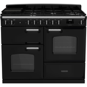 Rangemaster CLO110DFPGBL/CM1 110cm Dual Fuel Range Cooker Classic Gloss Black / Chrome, A Rated