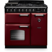 Rangemaster CLDL90DFPBOR/CM1 90cm Dual Fuel Range Cooker Classic Deluxe Bordeaux / Chrome, A Rated