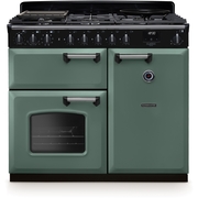 Rangemaster CLDL100DFPMGR/CM1 100cm Dual Fuel Range Cooker Classic Deluxe Mineral Green / Chrome, A Rated