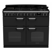 Rangemaster CLDLB110DFPCBL/CM1 110cm Dual Fuel Range Cooker Classic Deluxe Charcoal Black / Chrome, A Rated