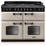 Rangemaster CLDLB110DFPPCR/CM1 110cm Dual Fuel Range Cooker Classic Deluxe Pale Cream / Chrome, A Rated