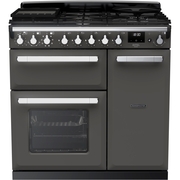 Rangemaster ESDL90DFPSLT/CM1 90cm Dual Fuel Range Cooker Estel Deluxe Slate / Chrome, A Rated