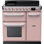 Rangemaster ESDL90EIPPPK/CM1 90cm Induction Range Cooker Estel Deluxe Pale Pink / Chrome, A Rated