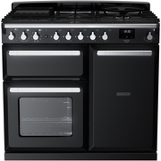 Rangemaster ESDL100DFPGBL/CM1 100cm Dual Fuel Range Cooker Estel Deluxe Black / Chrome, A Rated