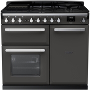 Rangemaster ESDL100DFPSLT/CM1 100cm Dual Fuel Range Cooker Estel Deluxe Slate / Chrome, A Rated