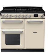 Rangemaster ESDL100DFPPCR/CM1 100cm Dual Fuel Range Cooker Estel Deluxe Pale Cream / Chrome, A Rated