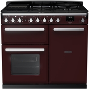 Rangemaster ESDL100DFPBOR/CM1 100cm Dual Fuel Range Cooker Estel Deluxe Bordeaux / Chrome, A Rated