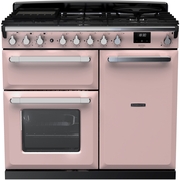 Rangemaster ESDL100DFPPPK/CM1 100cm Dual Fuel Range Cooker Estel Deluxe Pale Pink / Chrome, A Rated