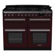 Rangemaster ESDLB110DFPBOR/CM1 110cm Dual Fuel Range Cooker Estel Deluxe Bordeaux / Chrome, A Rated